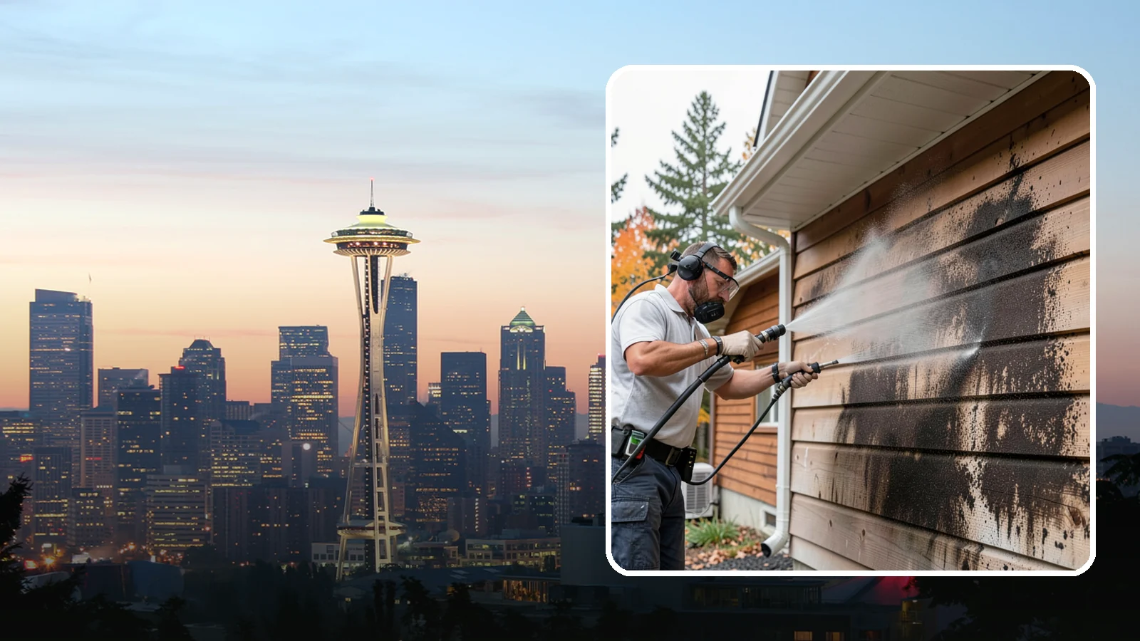 Cedar Siding Washing in Seattle, King County, WA - Cedar siding washing carefully clears mildew and dark streaks from shakes and boards while protecting cedar's soft, natural...