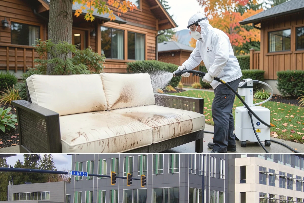 Cedar Siding Washing in Shoreline, King County, WA - The dry months of summer are ideal so cedar dries completely and holds any new stain applied afterward.
