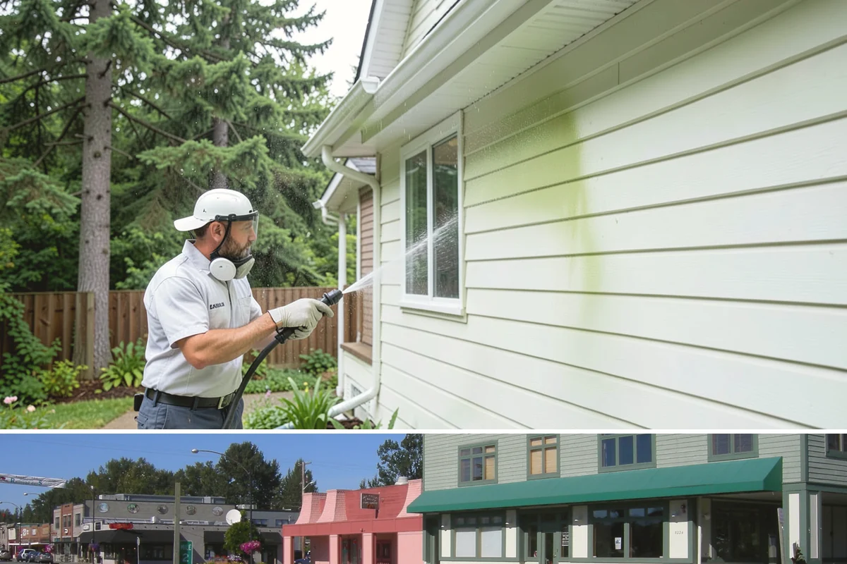 Cedar Siding Washing in Snoqualmie, King County, WA - The dry months of summer are ideal so cedar dries completely and holds any new stain applied afterward.