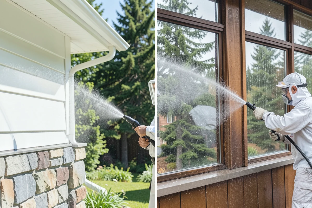 Cedar Siding Washing in South Prairie, Pierce County, WA - Inspect shakes and boards for loose or damaged pieces