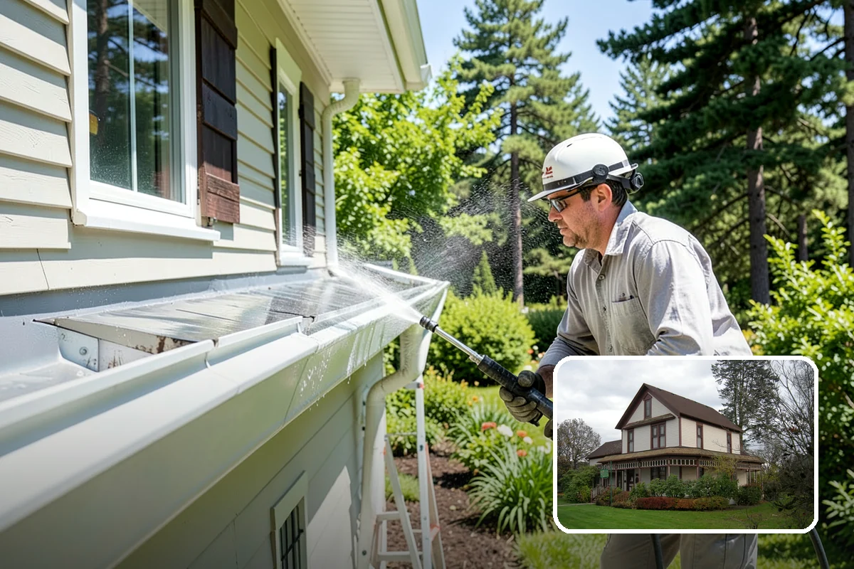 Cedar Siding Washing in Sumner, Pierce County, WA - Protects soft cedar fibers from pressure damage