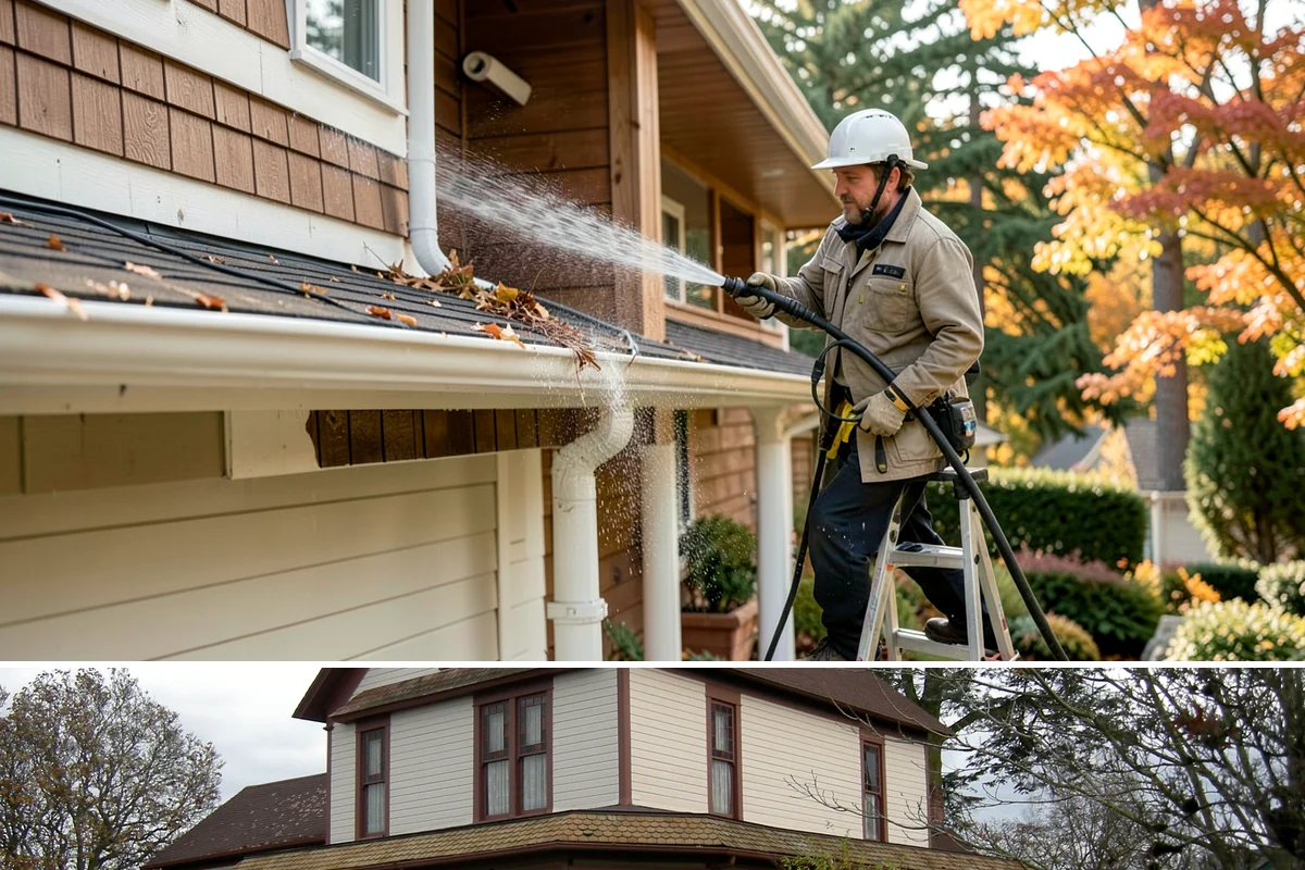 Cedar Siding Washing in Sumner, Pierce County, WA - The dry months of summer are ideal so cedar dries completely and holds any new stain applied afterward.