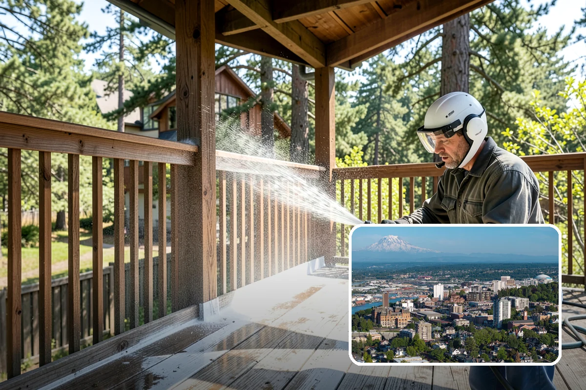 Cedar Siding Washing in Tacoma, Pierce County, WA - Protects soft cedar fibers from pressure damage