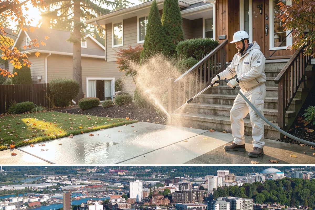 Cedar Siding Washing in Tacoma, Pierce County, WA - The dry months of summer are ideal so cedar dries completely and holds any new stain applied afterward.