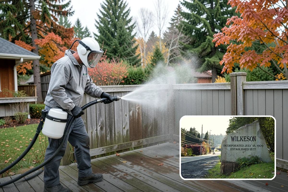 Cedar Siding Washing in Wilkeson, Pierce County, WA - Protects soft cedar fibers from pressure damage