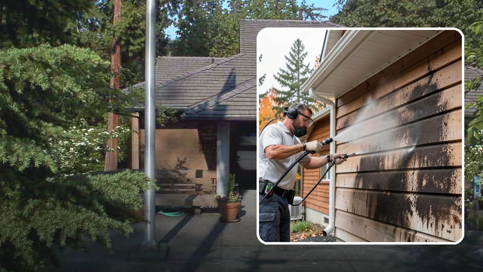 Cedar Siding Washing in Yarrow Point, King County, WA - Cedar siding washing carefully clears mildew and dark streaks from shakes and boards while protecting cedar's soft, natural...