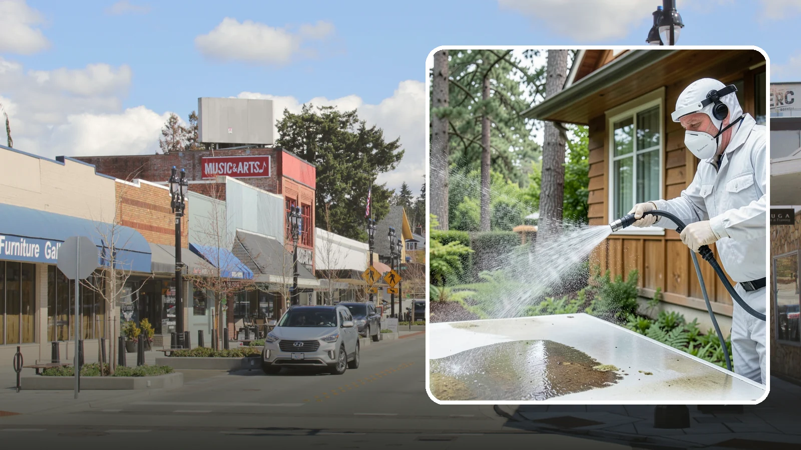 Chemical Treatment in Bothell, King County, WA - Chemical treatment applies targeted cleaning solutions that dissolve organic growth and stains rather than relying on pressure...