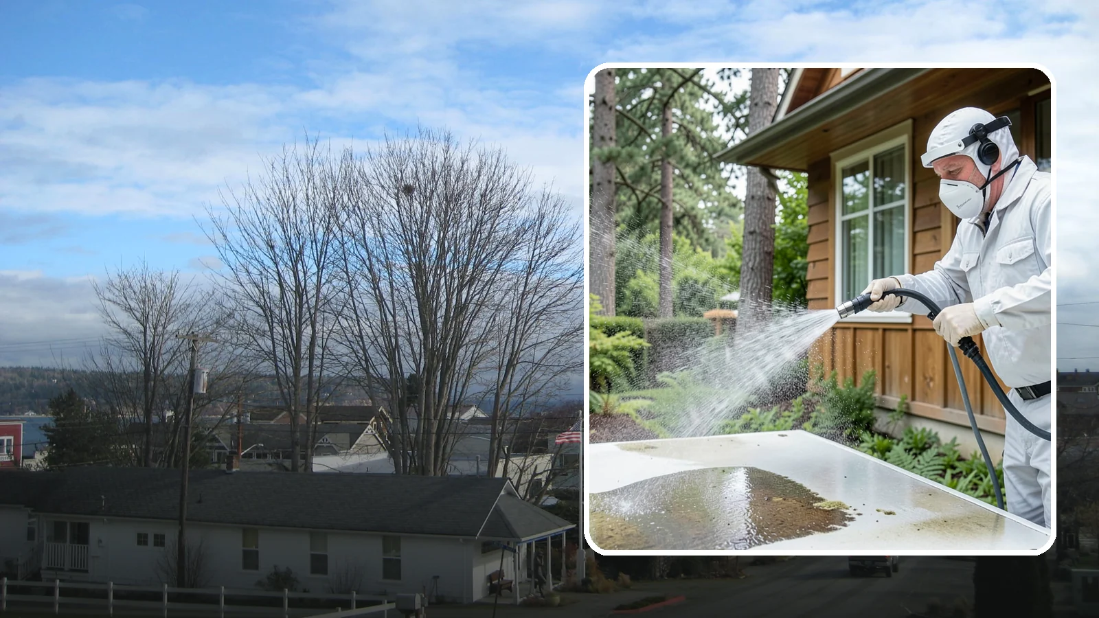 Chemical Treatment in Langley, Island County, WA - Chemical treatment applies targeted cleaning solutions that dissolve organic growth and stains rather than relying on pressure...
