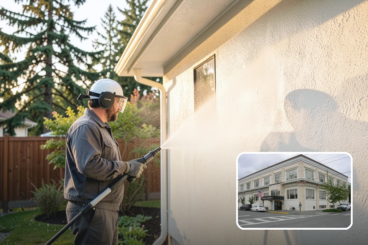 Chimney Exterior Cleaning in Anacortes, Skagit County, WA - Removes algae and dark streaking from exposed chimney faces