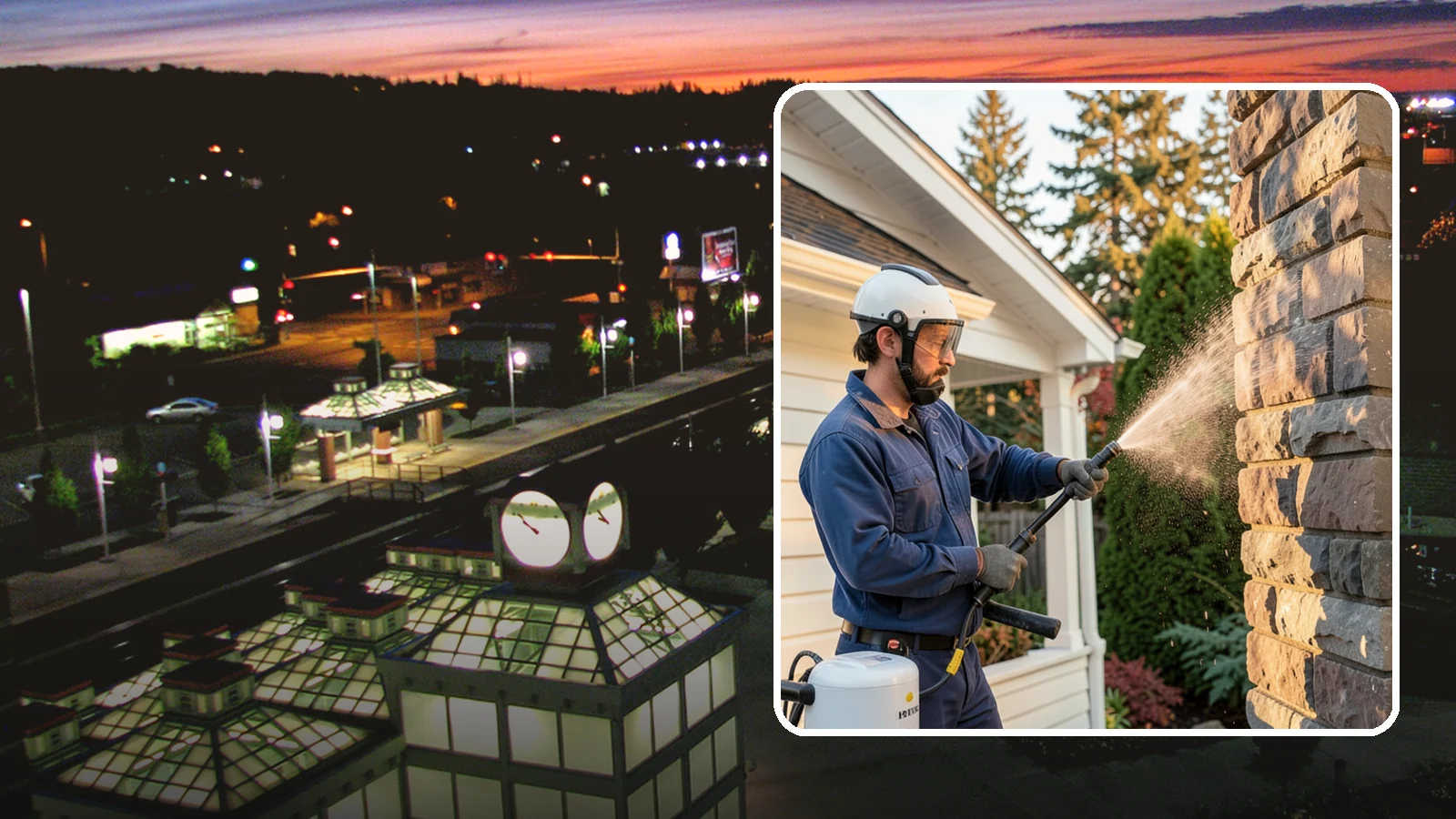 Chimney Exterior Cleaning in Auburn, King County, WA - We clean the exterior of masonry and sided chimneys to remove algae, soot streaks, and moss from their weathered faces.
