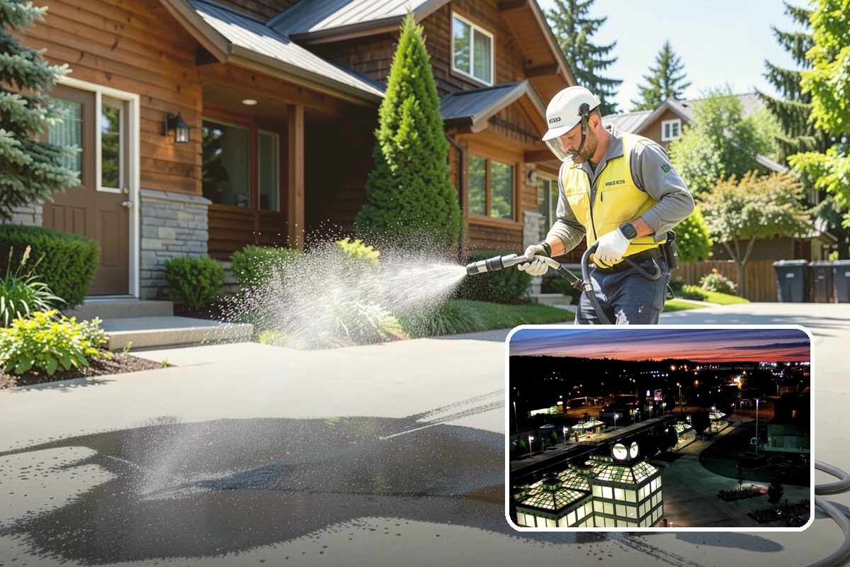 Chimney Exterior Cleaning in Auburn, King County, WA - Removes algae and dark streaking from exposed chimney faces
