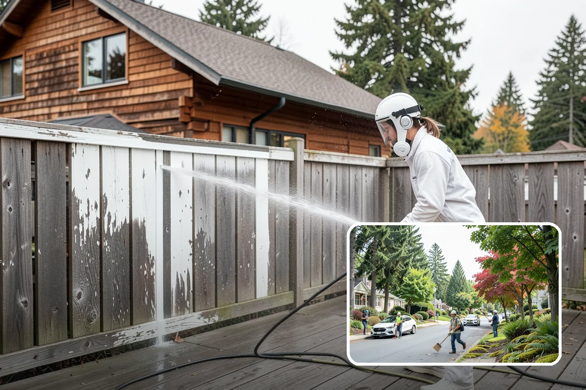 Chimney Exterior Cleaning in Beaux Arts Village, King County, WA - Removes algae and dark streaking from exposed chimney faces