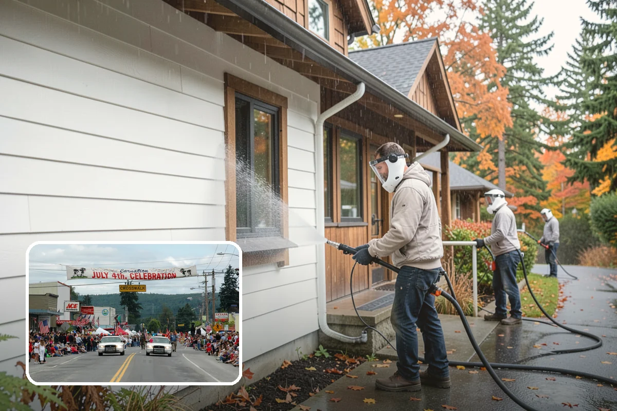 Chimney Exterior Cleaning in Carnation, King County, WA - Removes algae and dark streaking from exposed chimney faces