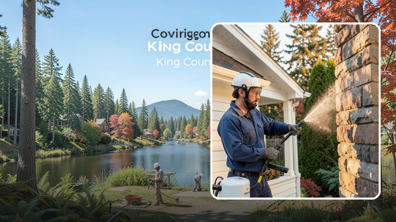Chimney Exterior Cleaning in Covington, King County, WA - We clean the exterior of masonry and sided chimneys to remove algae, soot streaks, and moss from their weathered faces.