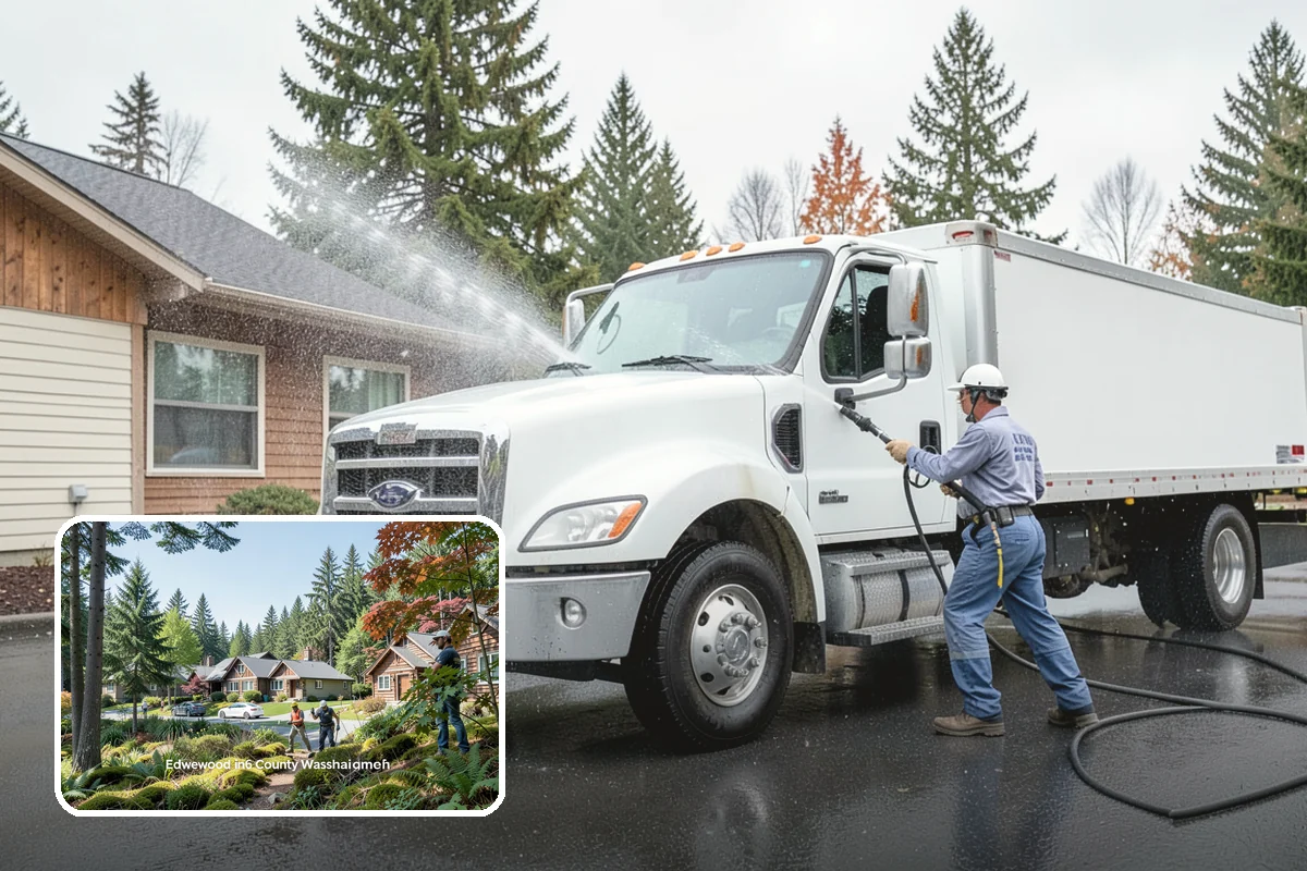Chimney Exterior Cleaning in Edgewood, Pierce County, WA - Removes algae and dark streaking from exposed chimney faces