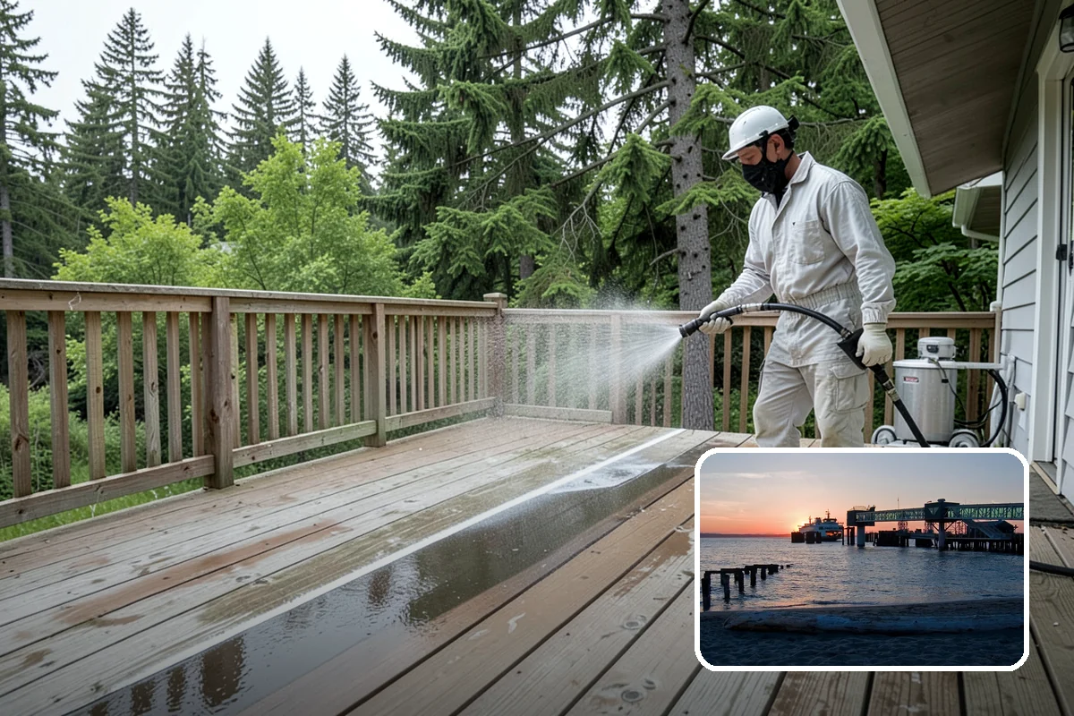 Chimney Exterior Cleaning in Edmonds, Snohomish County, WA - Removes algae and dark streaking from exposed chimney faces