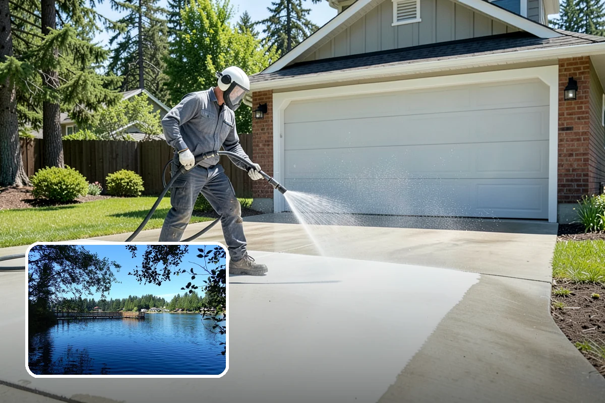 Chimney Exterior Cleaning in Federal Way, King County, WA - Removes algae and dark streaking from exposed chimney faces