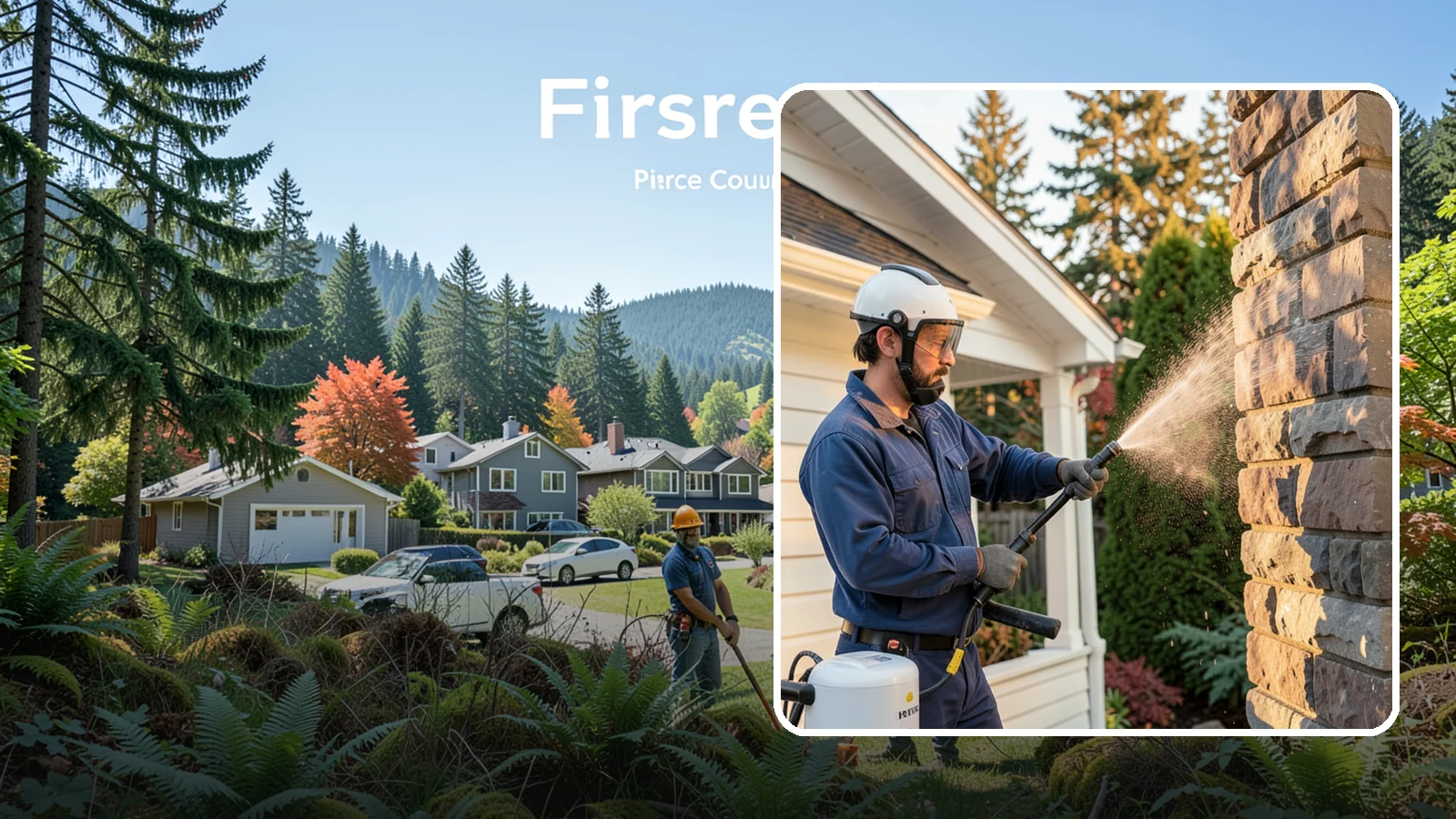 Chimney Exterior Cleaning in Fircrest, Pierce County, WA - We clean the exterior of masonry and sided chimneys to remove algae, soot streaks, and moss from their weathered faces.