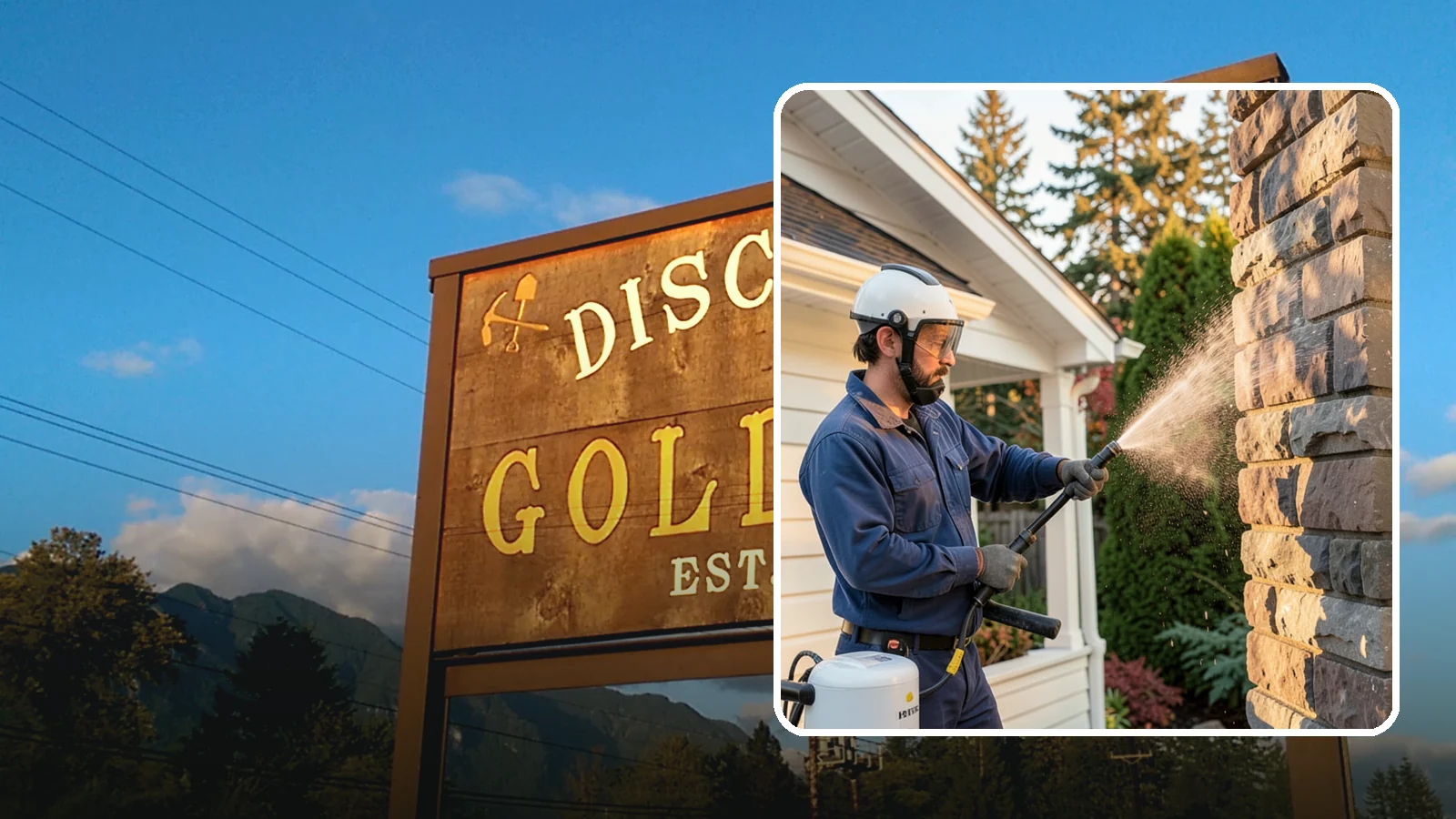 Chimney Exterior Cleaning in Gold Bar, Snohomish County, WA - We clean the exterior of masonry and sided chimneys to remove algae, soot streaks, and moss from their weathered faces.