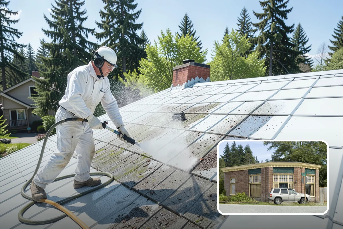 Chimney Exterior Cleaning in Hamilton, Skagit County, WA - Removes algae and dark streaking from exposed chimney faces