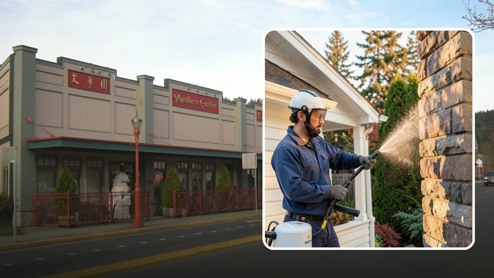 Chimney Exterior Cleaning in Issaquah, King County, WA - We clean the exterior of masonry and sided chimneys to remove algae, soot streaks, and moss from their weathered faces.
