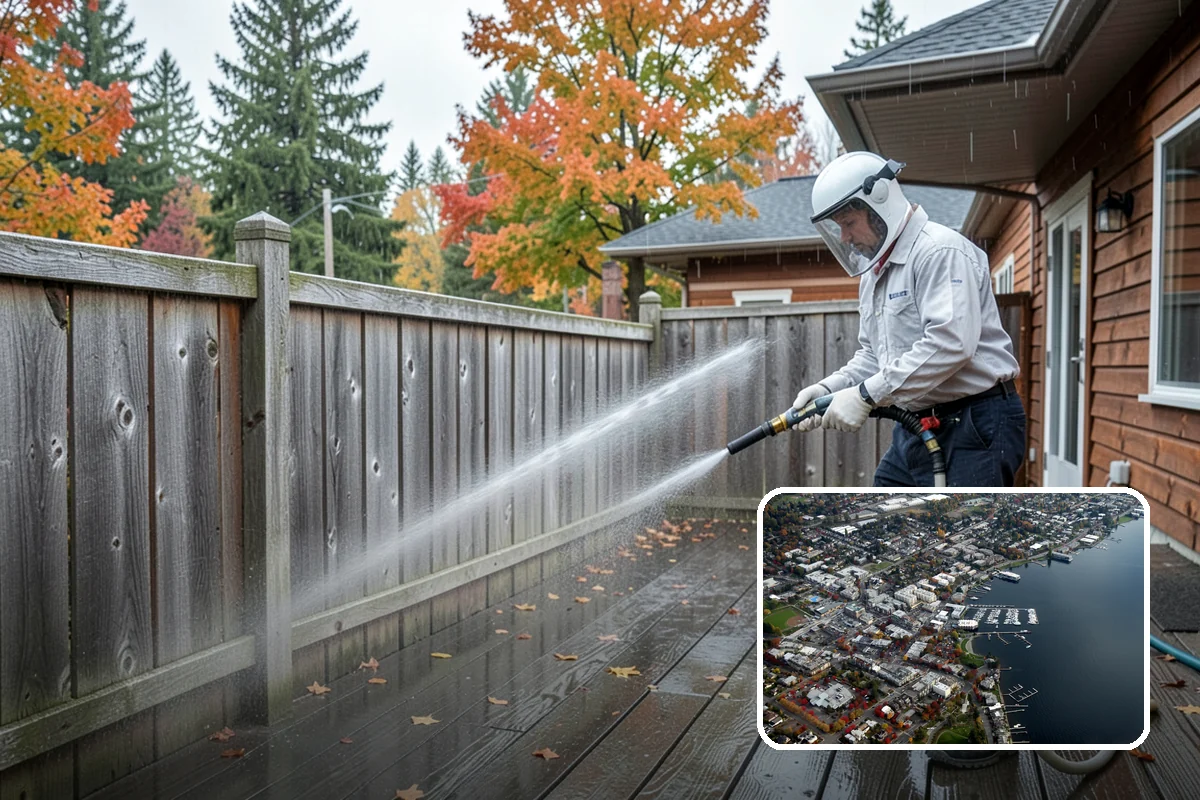 Chimney Exterior Cleaning in Kirkland, King County, WA - Removes algae and dark streaking from exposed chimney faces