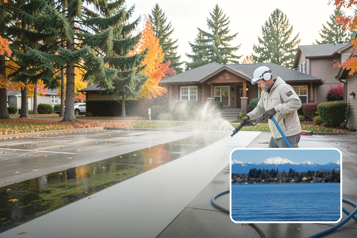 Chimney Exterior Cleaning in Lake Stevens, Snohomish County, WA - Removes algae and dark streaking from exposed chimney faces