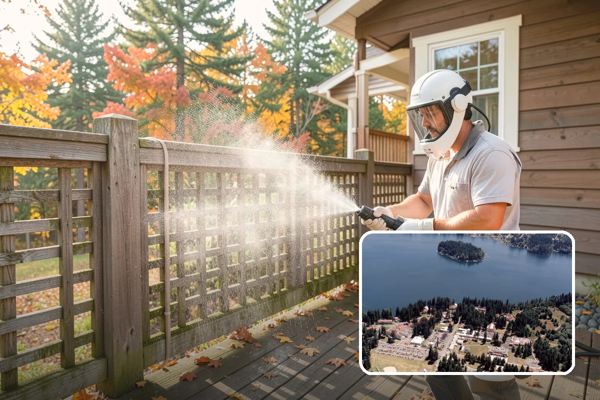 Chimney Exterior Cleaning in Lakewood, Pierce County, WA - Removes algae and dark streaking from exposed chimney faces