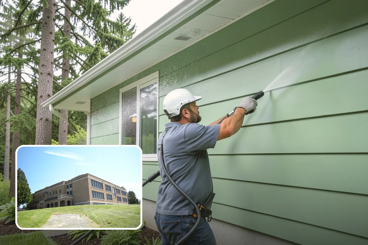 Chimney Exterior Cleaning in Maple Valley, King County, WA - Removes algae and dark streaking from exposed chimney faces