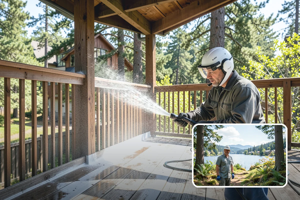 Chimney Exterior Cleaning in Milton, King County, WA - Removes algae and dark streaking from exposed chimney faces