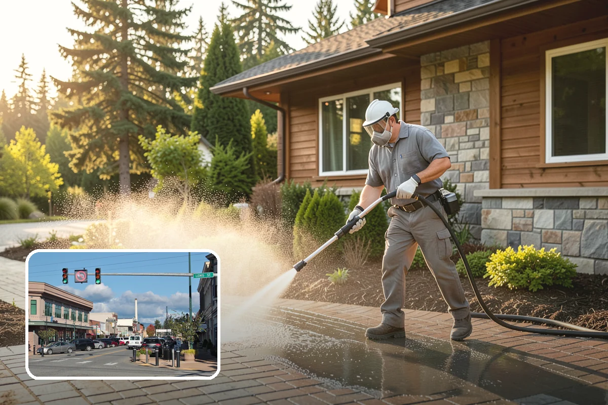 Chimney Exterior Cleaning in Monroe, Snohomish County, WA - Removes algae and dark streaking from exposed chimney faces