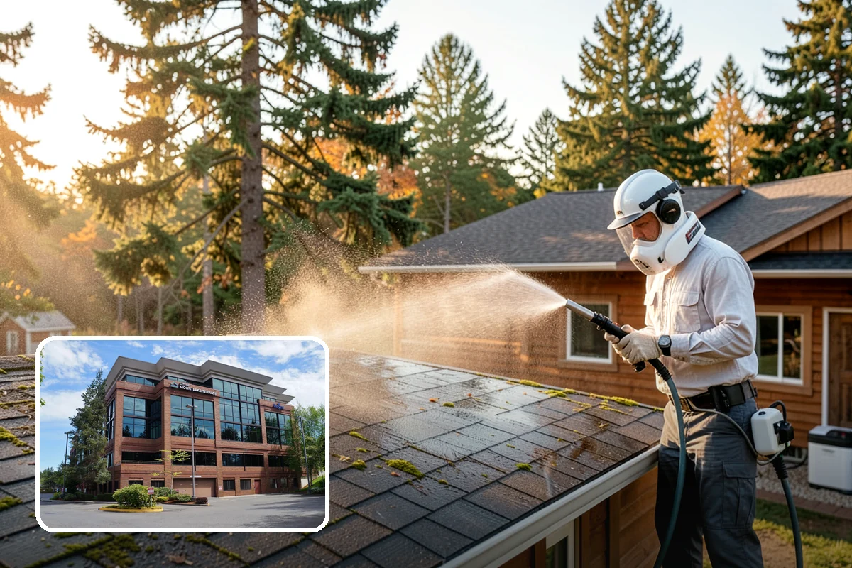 Chimney Exterior Cleaning in Mountlake Terrace, Snohomish County, WA - Removes algae and dark streaking from exposed chimney faces