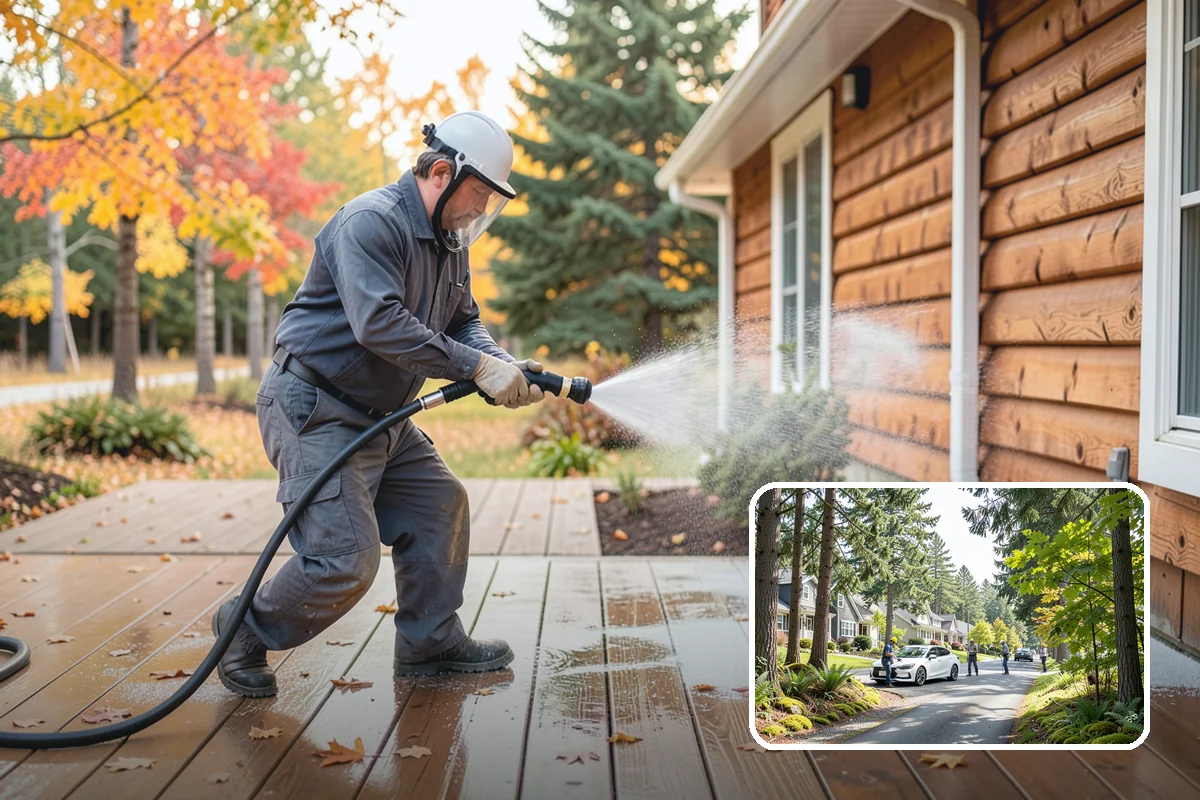 Chimney Exterior Cleaning in Normandy Park, King County, WA - Removes algae and dark streaking from exposed chimney faces