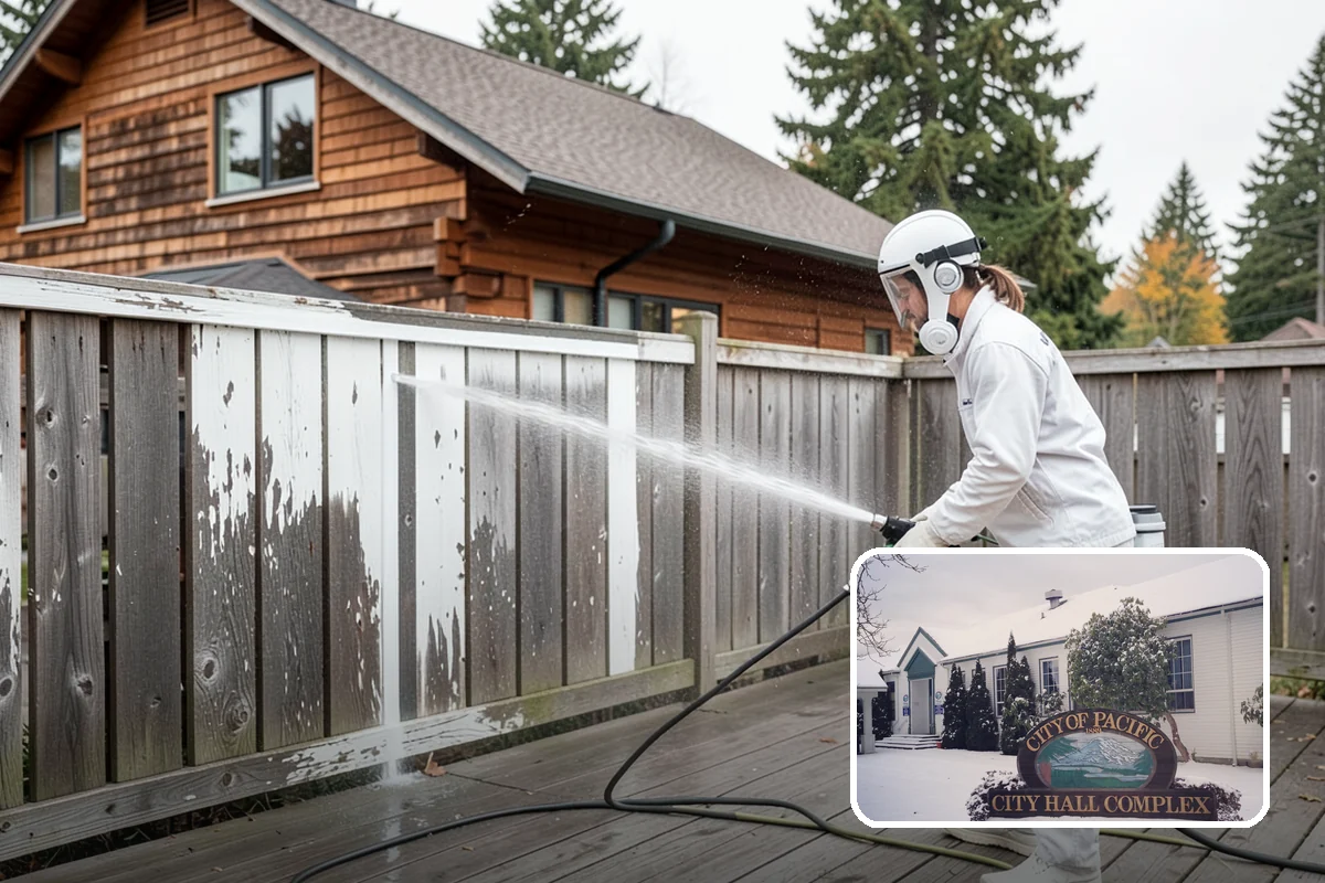Chimney Exterior Cleaning in Pacific, King County, WA - Removes algae and dark streaking from exposed chimney faces