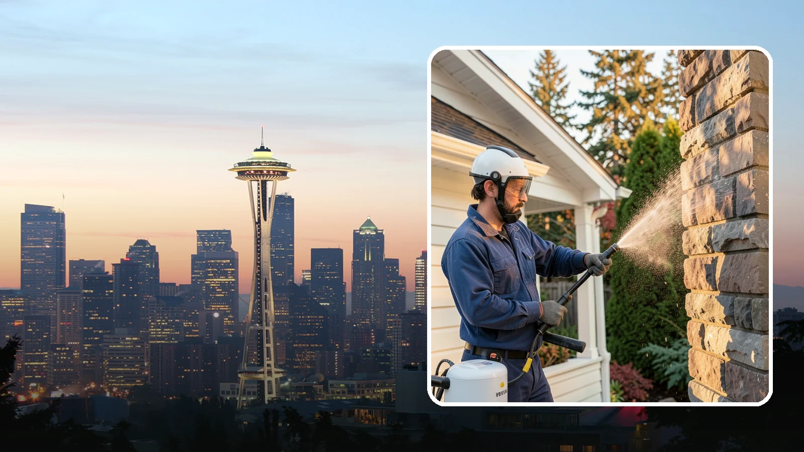 Chimney Exterior Cleaning in Seattle, King County, WA - We clean the exterior of masonry and sided chimneys to remove algae, soot streaks, and moss from their weathered faces.