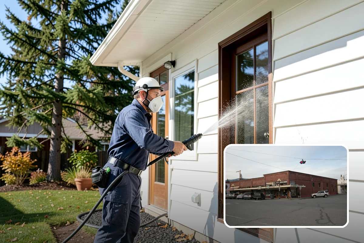 Chimney Exterior Cleaning in Sedro-Woolley, Skagit County, WA - Removes algae and dark streaking from exposed chimney faces