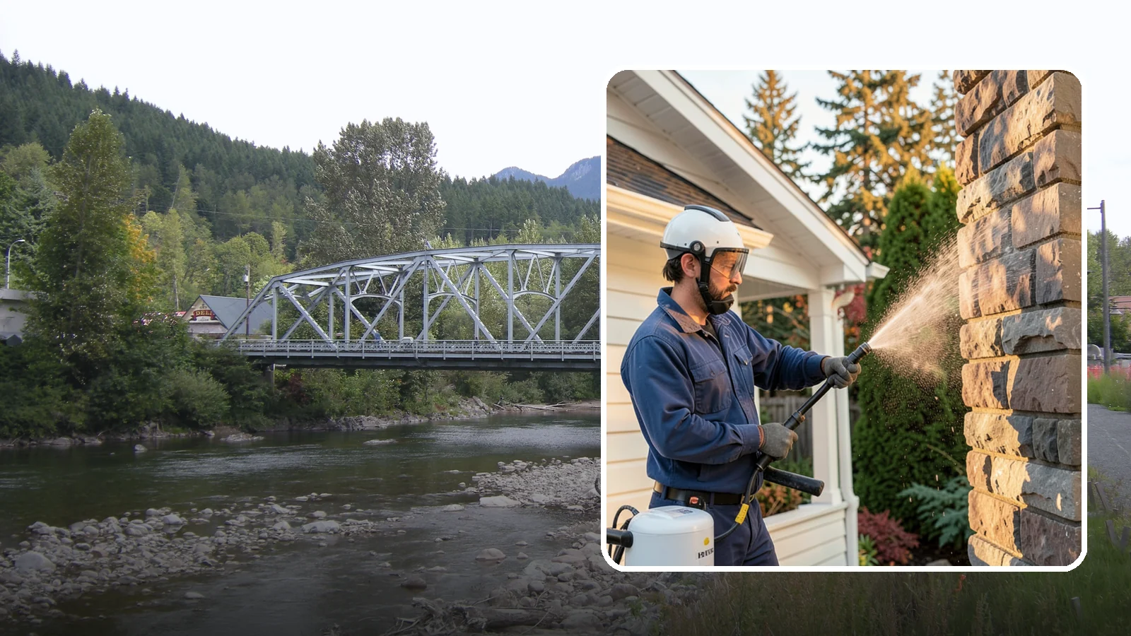 Chimney Exterior Cleaning in Skykomish, King County, WA - We clean the exterior of masonry and sided chimneys to remove algae, soot streaks, and moss from their weathered faces.