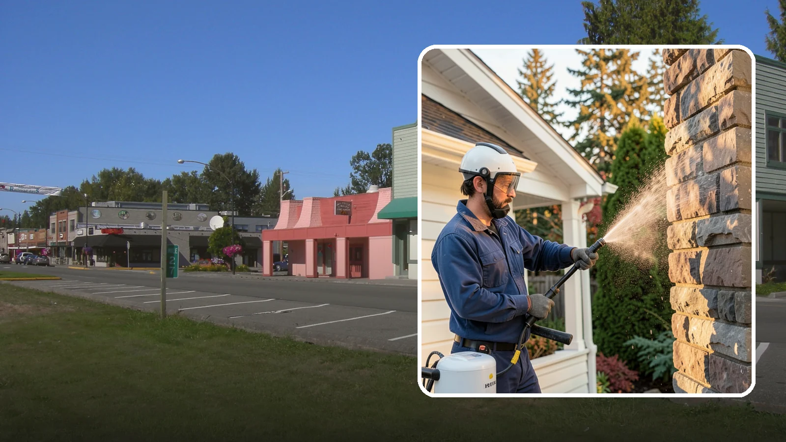 Chimney Exterior Cleaning in Snoqualmie, King County, WA - We clean the exterior of masonry and sided chimneys to remove algae, soot streaks, and moss from their weathered faces.