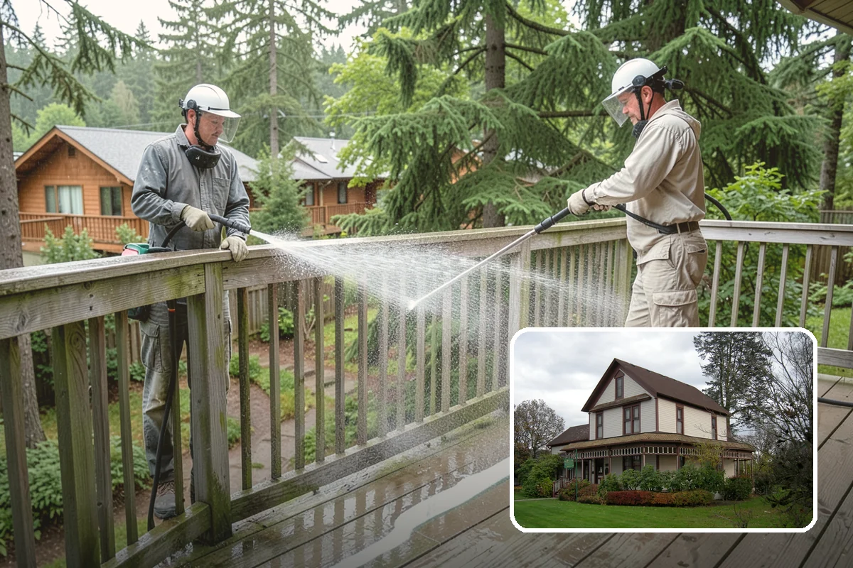 Chimney Exterior Cleaning in Sumner, Pierce County, WA - Removes algae and dark streaking from exposed chimney faces