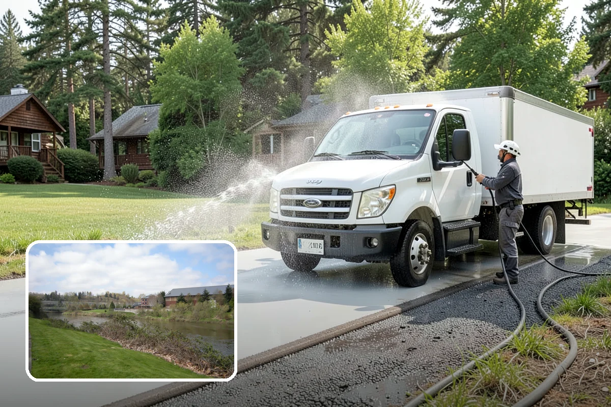 Chimney Exterior Cleaning in Tukwila, King County, WA - Removes algae and dark streaking from exposed chimney faces
