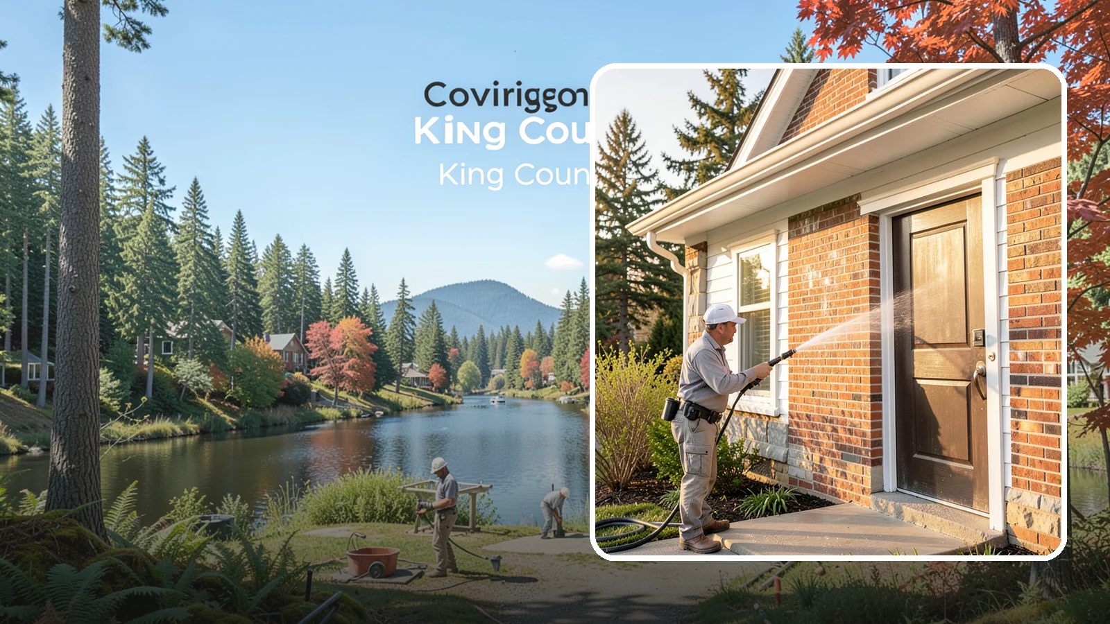 Church Exterior Cleaning in Covington, King County, WA - Gentle, respectful exterior cleaning for churches that restores brick, stone, and stucco facades along with entry steps and...