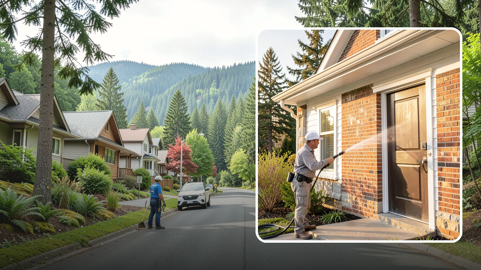 Church Exterior Cleaning in Darrington, Snohomish County, WA - Gentle, respectful exterior cleaning for churches that restores brick, stone, and stucco facades along with entry steps and...