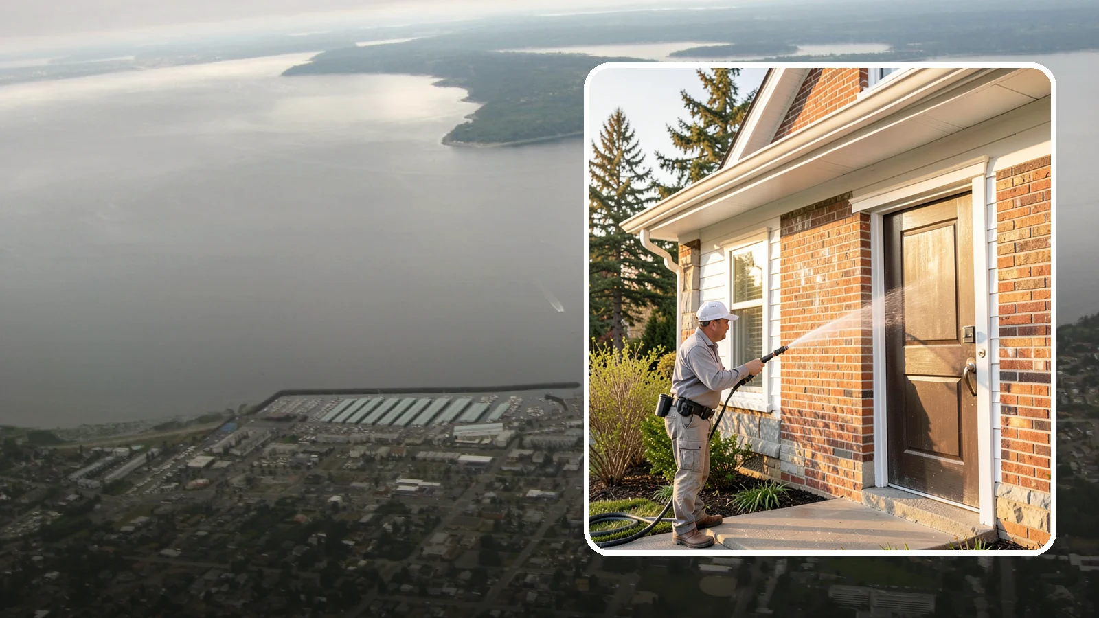 Church Exterior Cleaning in Des Moines, King County, WA - Gentle, respectful exterior cleaning for churches that restores brick, stone, and stucco facades along with entry steps and...