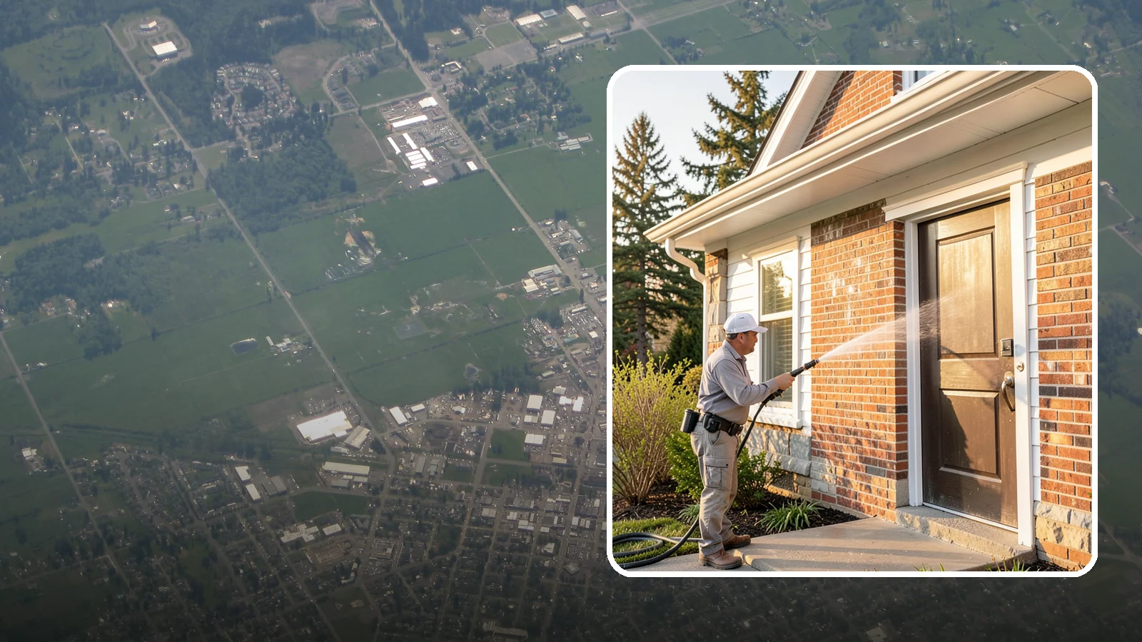 Church Exterior Cleaning in Enumclaw, King County, WA - Gentle, respectful exterior cleaning for churches that restores brick, stone, and stucco facades along with entry steps and...