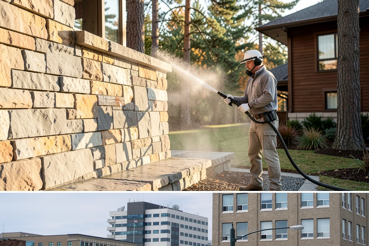 Church Exterior Cleaning in Everett, Snohomish County, WA - Dry spring and summer months are safest for masonry work, timing a refresh ahead of major holiday services.
