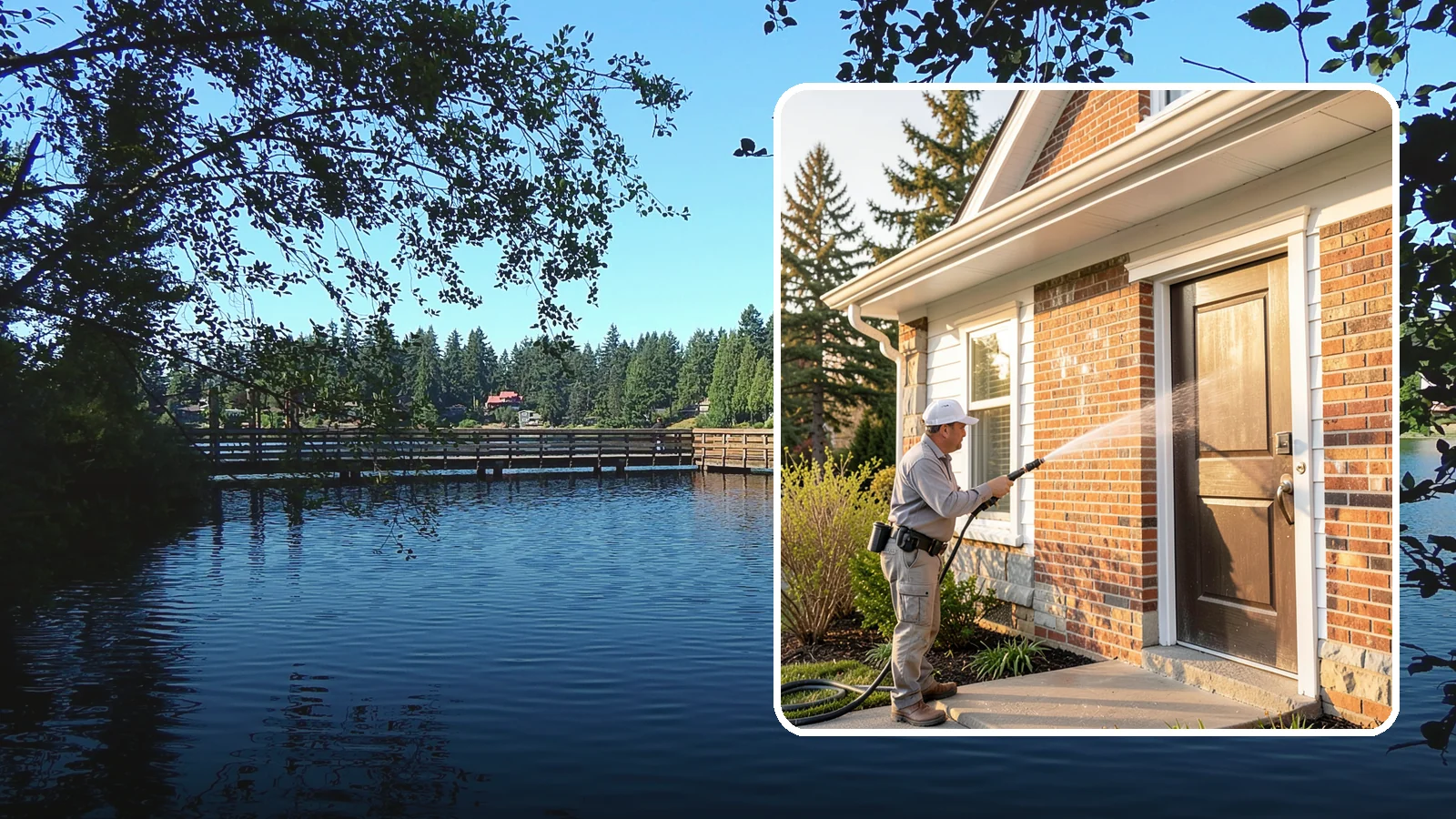 Church Exterior Cleaning in Federal Way, King County, WA - Gentle, respectful exterior cleaning for churches that restores brick, stone, and stucco facades along with entry steps and...