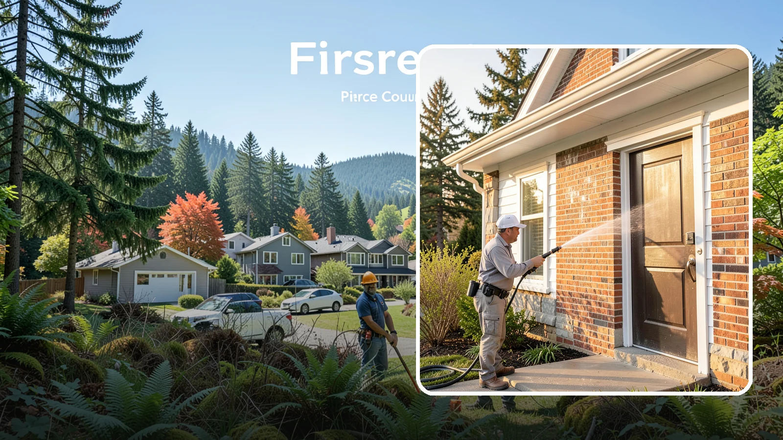 Church Exterior Cleaning in Fircrest, Pierce County, WA - Gentle, respectful exterior cleaning for churches that restores brick, stone, and stucco facades along with entry steps and...