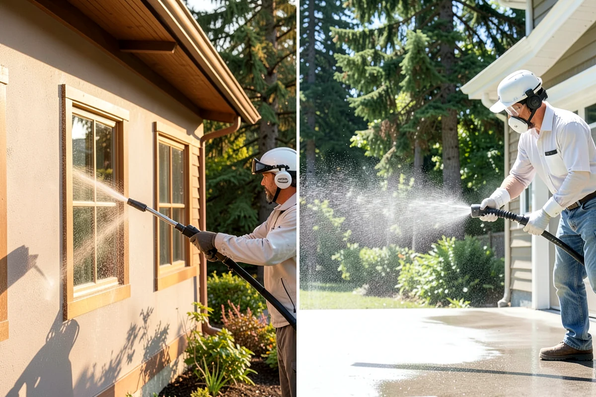 Church Exterior Cleaning in Gig Harbor, Pierce County, WA - Assess masonry condition and test a discreet area first