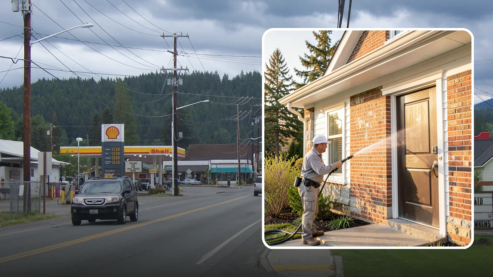 Church Exterior Cleaning in Granite Falls, Snohomish County, WA - Gentle, respectful exterior cleaning for churches that restores brick, stone, and stucco facades along with entry steps and...