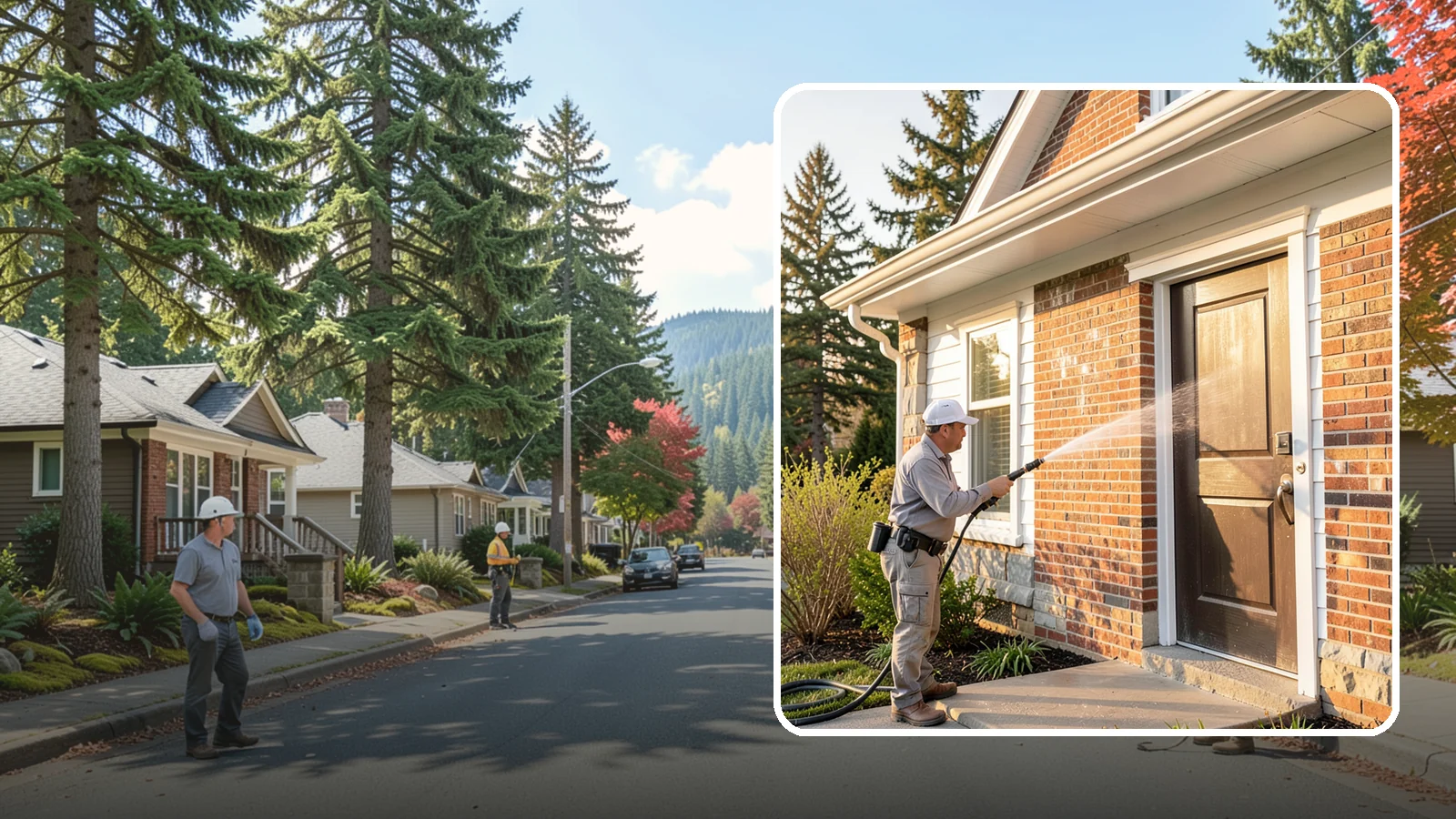 Church Exterior Cleaning in Hunts Point, King County, WA - Gentle, respectful exterior cleaning for churches that restores brick, stone, and stucco facades along with entry steps and...